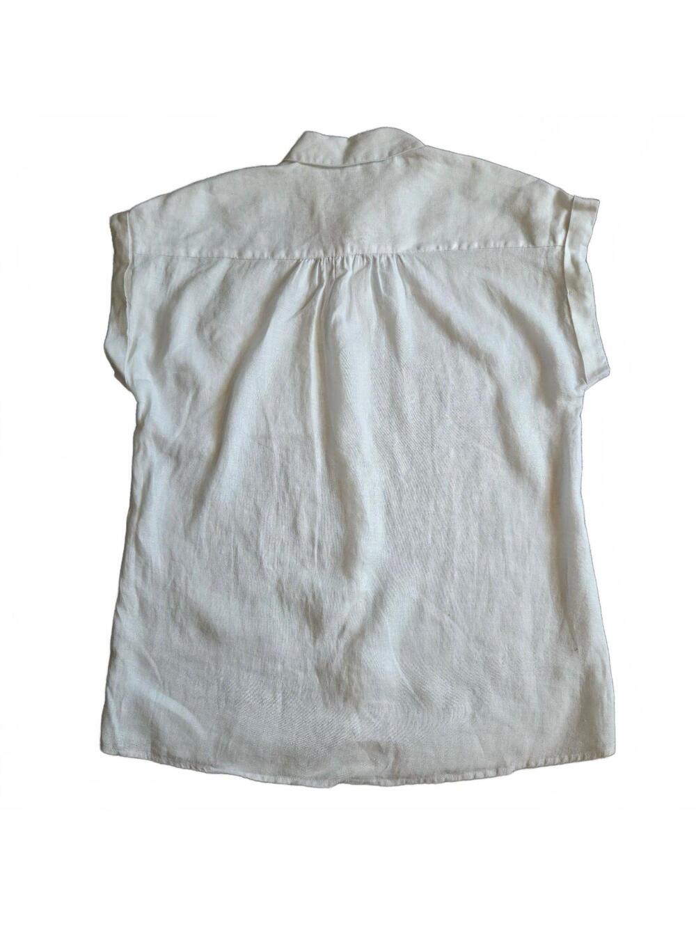 Lord + Taylor White Linen Blend Button-Up Shirt Size Small - Picture 6 of 7